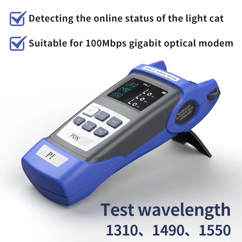P1 Optical Power Meter Fiber FTTH OPM Multi-Interface Light Failure Tester with POE Network 850-1625nm SC/FC/ST-boxintelecom