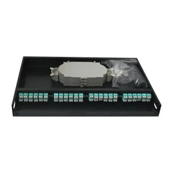 96F LC/UPC 24-Port 1U Fixed Type Duplex Fiber Optic Patch Panel Cassette Rack Mount Holder