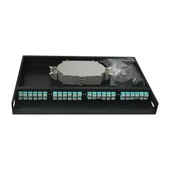 96F LC/UPC 24-Port 1U Fixed Type Duplex Fiber Optic Patch Panel Cassette Rack Mount Holder