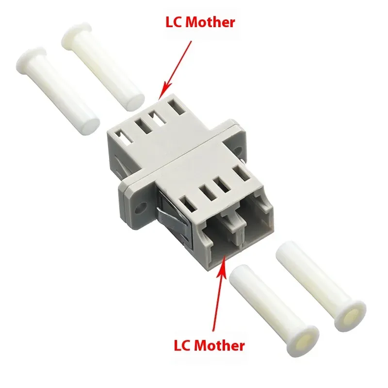 10G LC OM2 Multimode Fiber Optic Coupler Dual Fiber Adapter with Flange Plate for FTTH IP 