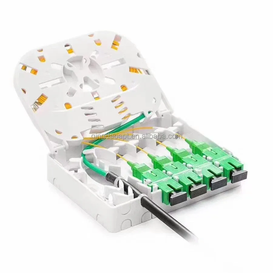 F308 4cores FTTH Indoor Mini Splice Enclosure for Fiber Optic Protection Box 2 Core Fiber 