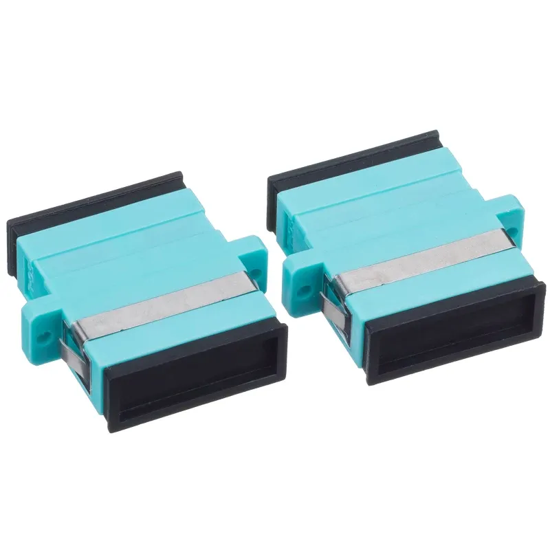 High Quality SC OM3 Fiber Optic Adapter Dual Fiber Coupler with Flange Plate for FTTH 4G T
