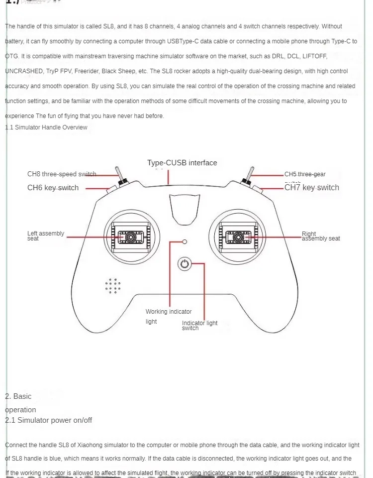 SL8 Drone Emulator Practice FPV Remote Control, Crossing Machine DRL DJI DCL and Other Liftoff