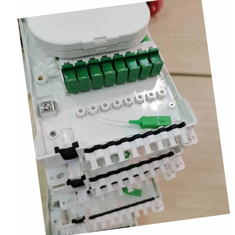 ftth box  fiber optic 8 core distribution box with  mini 1*8 plc splitter fiber optics box