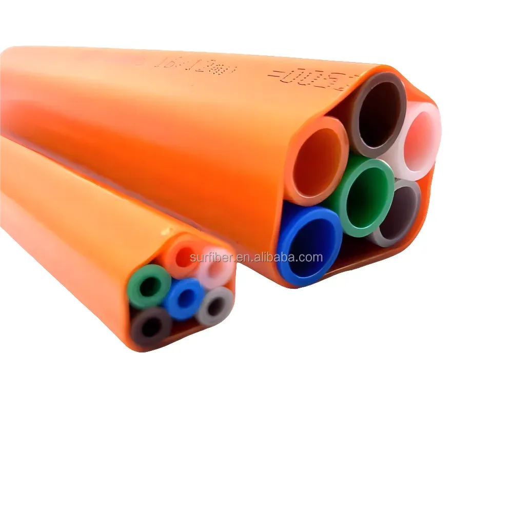 6-Way 14/12mm HDPE Microduct Pipe Bundle with 1.2mm PE Jacket for Fiber Optic Protection