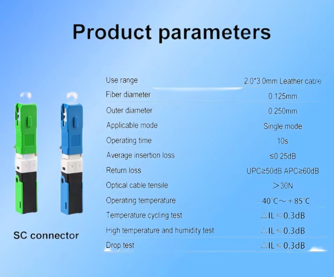 FTTH Fiber Optical Fast Conector ESC250D SC/APC SC/UPC Optic Fiber Fast Connector Fiber Optic Fast Connector