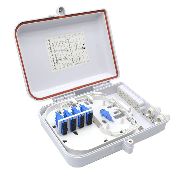 PC ABS 16 Core Fiber Optic Distribution Box FTTH for 1x16 PLC Splitter, IP65 Outdoor-boxintelecom