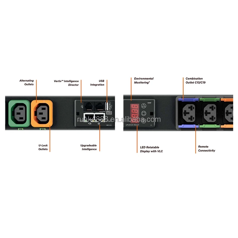 Vertiv Geist GU2 1U Connector Accessory Smart PDU Rack C13/C19 16A/32A Power Distribution Unit for Data Centers-boxintelecom