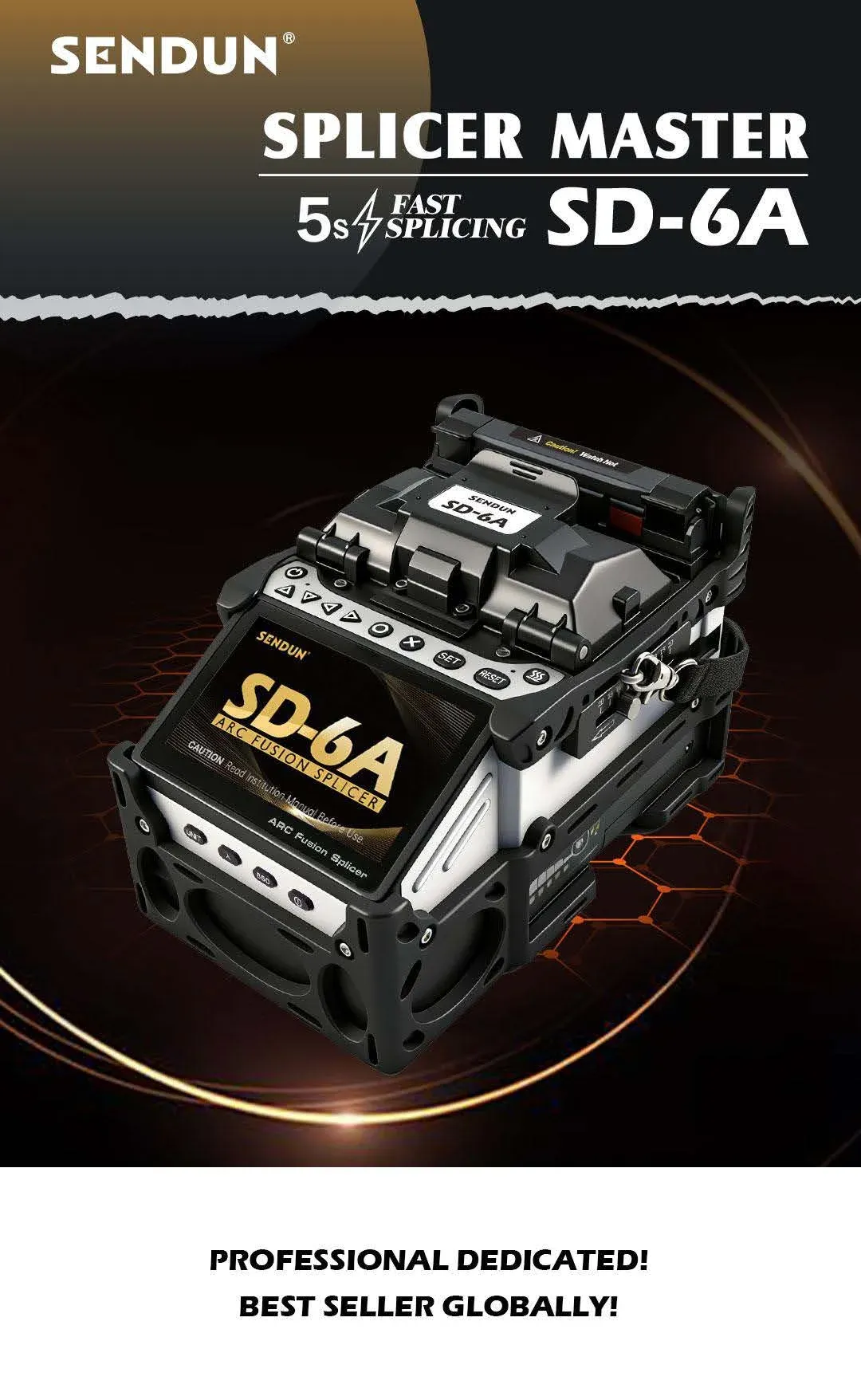 Sendun SD-6A 6 Motors  Welding Splicing Machine with OPM VFL Equipment Fiber Optic Fusion 