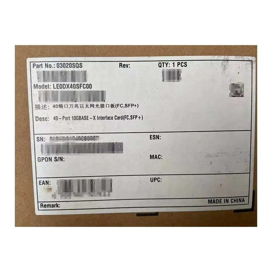 In Stock S9300 series 03020SQS 40-Port 10GBASE-X Interface Card FC, SFP+ LE0DX40SFC00-boxintelecom