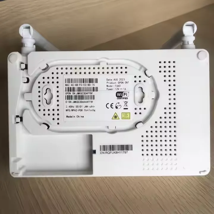 4G Wireless F660 V8.0 Ont Router Modem Fiber Optic English Firmware with Gpon Upc 1GE+3FE+1POTS+WiFi 5DB Sc/UPC-boxintelecom
