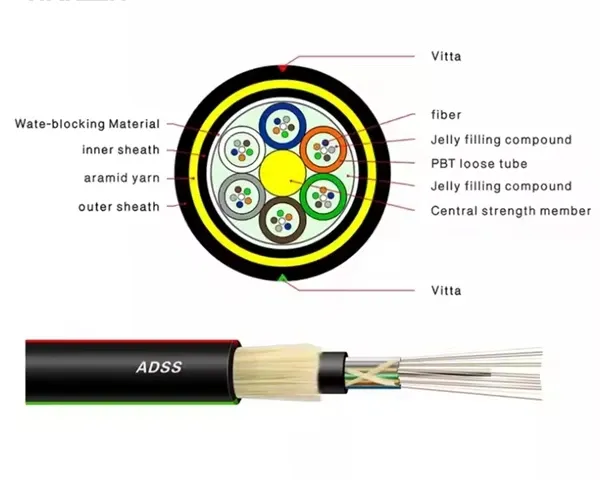 ADSS GYTA GYTS GYXTW Outdoor Optical Fiber Cable 4-288 Core Fiber Optic Cable for Communic