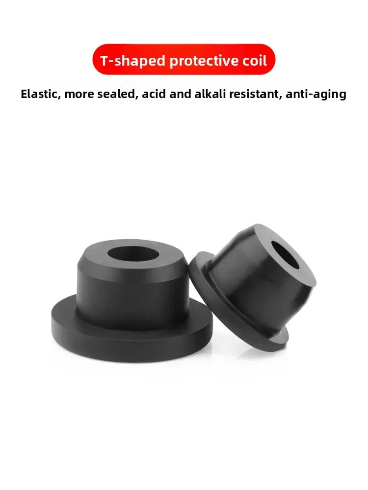 Round Hole T-Type Silicone Wire Protector Soft Rubber Sleeve for Electric Box Outlet Protection