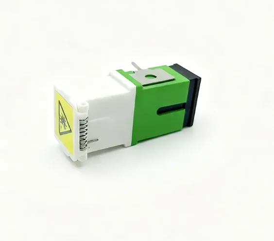 SC Flip Cover Fiber Optic Adapter - Laser-Proof SC Coupler with Angled Flange and Precisio