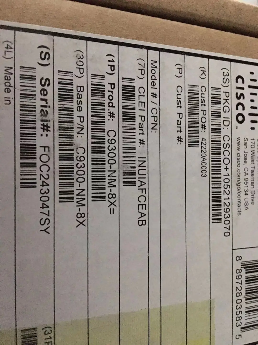 CIS CO C9300-NM-8X Network Module