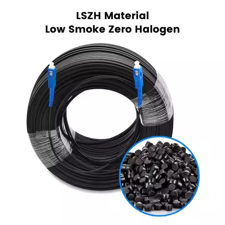 SC UPC SC APC FTTH Drop Cable Jumper 1 Core G657A1 Indoor Outdoor Fiber Optic Drop Wire Pa