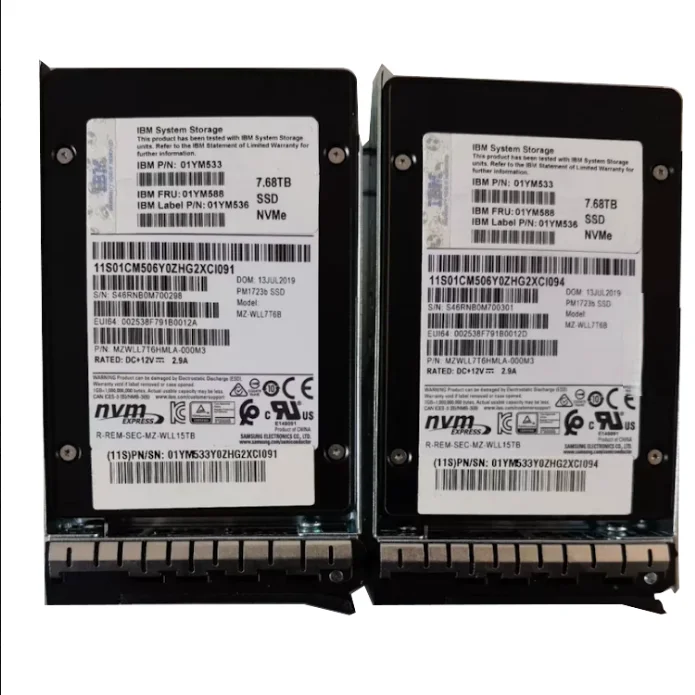 Original Enterprise NVMe SSD 4.8TB PCIe 4.0 Model 01EK233, Shelf Number 01YM582, Including