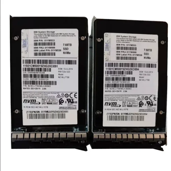 Original Enterprise NVMe SSD 4.8TB PCIe 4.0 Model 01EK233, Shelf Number 01YM582, Including