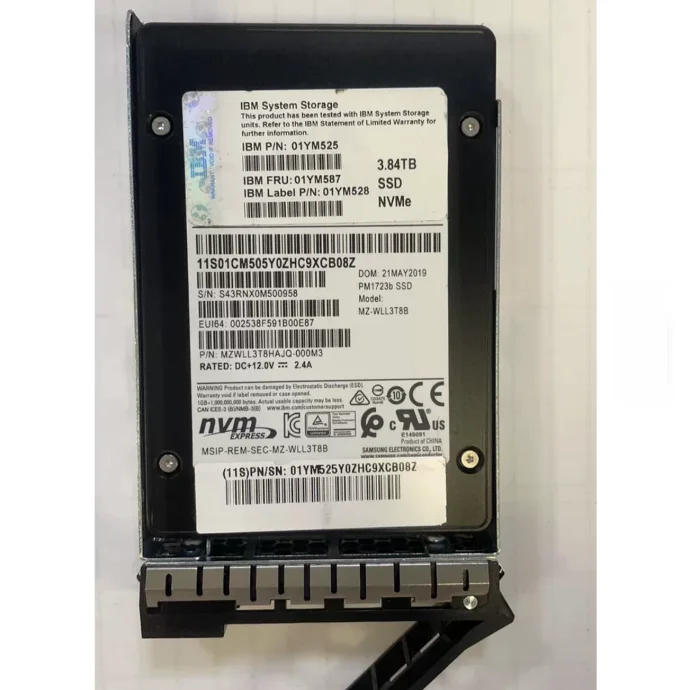 Original Enterprise NVMe SSD 4.8TB PCIe 4.0 Model 01EK233, Shelf Number 01YM582, Including