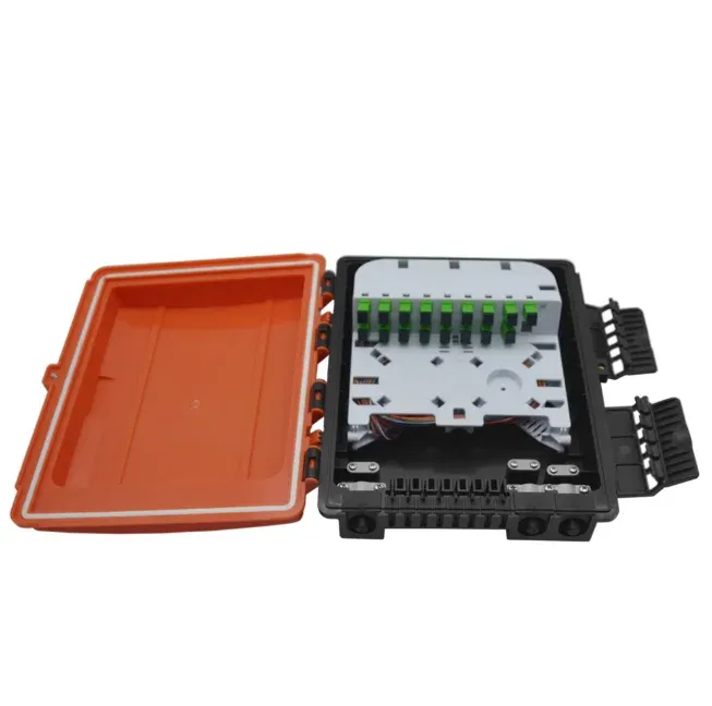 Orange ABS PC Fiber Optic Distribution Box, 16 SC Ports FTTH Indoor Flame-Retardant Enclosure
