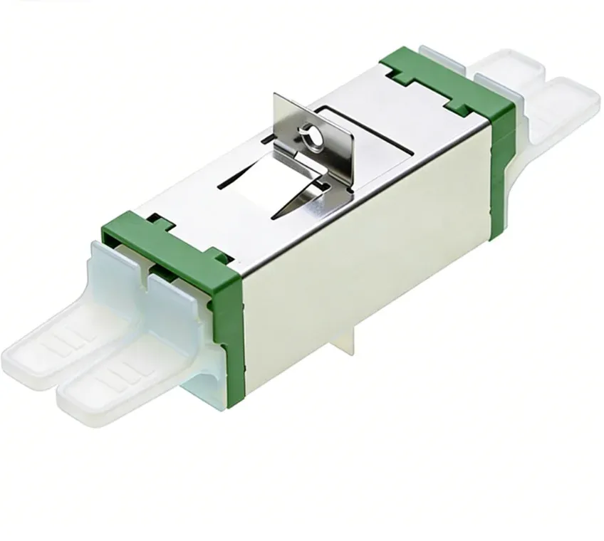 E2000/APC Duplex Fiber Optic Adapter Long Ear Coupler, Singlemode Fiber Connector, ABS Hou