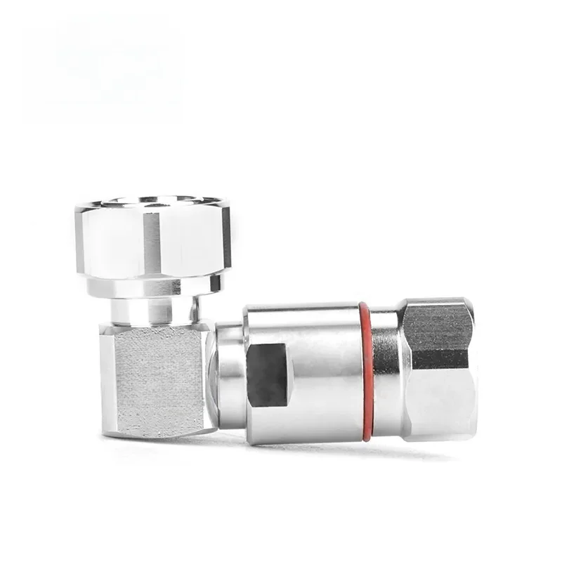 Good Quality 4.3/10 MINI DIN male Right Angle RF Connector For 1/2" flexible Cable Wires Connectors Adapter-boxintelecom