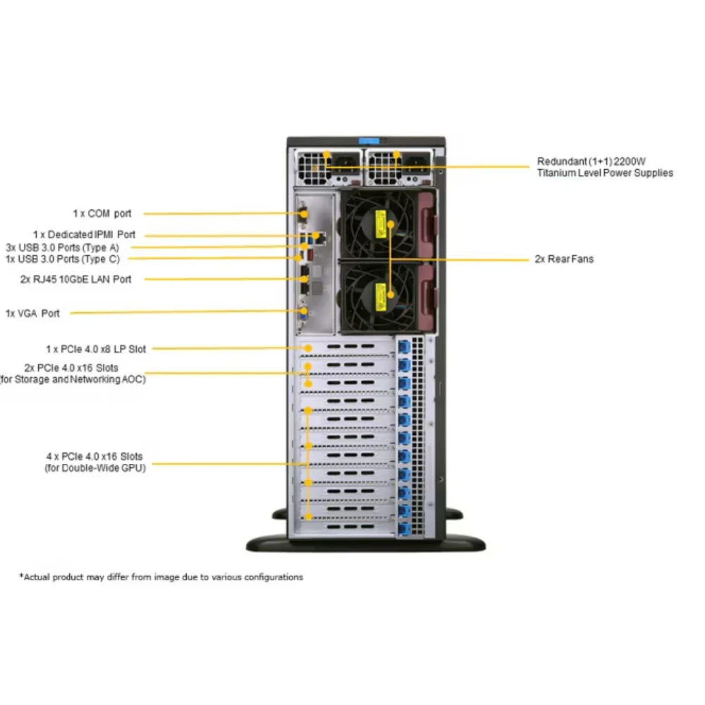 High-Performance Computing Supermicro SYS-740GP-TNRT Dual Xeon Scalable GPU Full-Tower 4GPUs