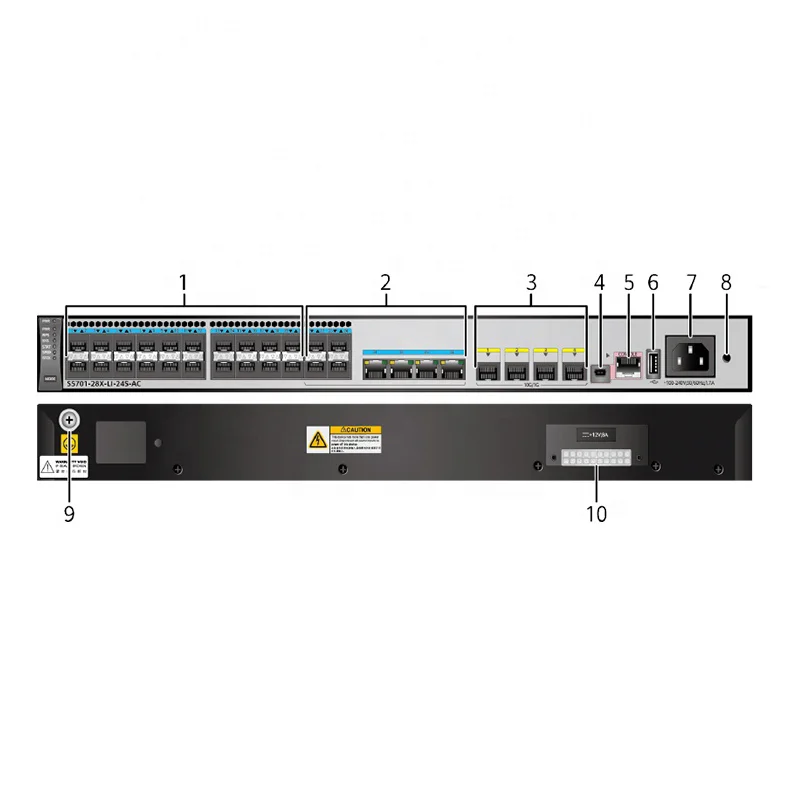 HW S5701-28X-LI-24S-AC 02357676 20 dual-purpose 10/100/1000 and SFP,4 10 Gig SFP+ ethernet switch 0