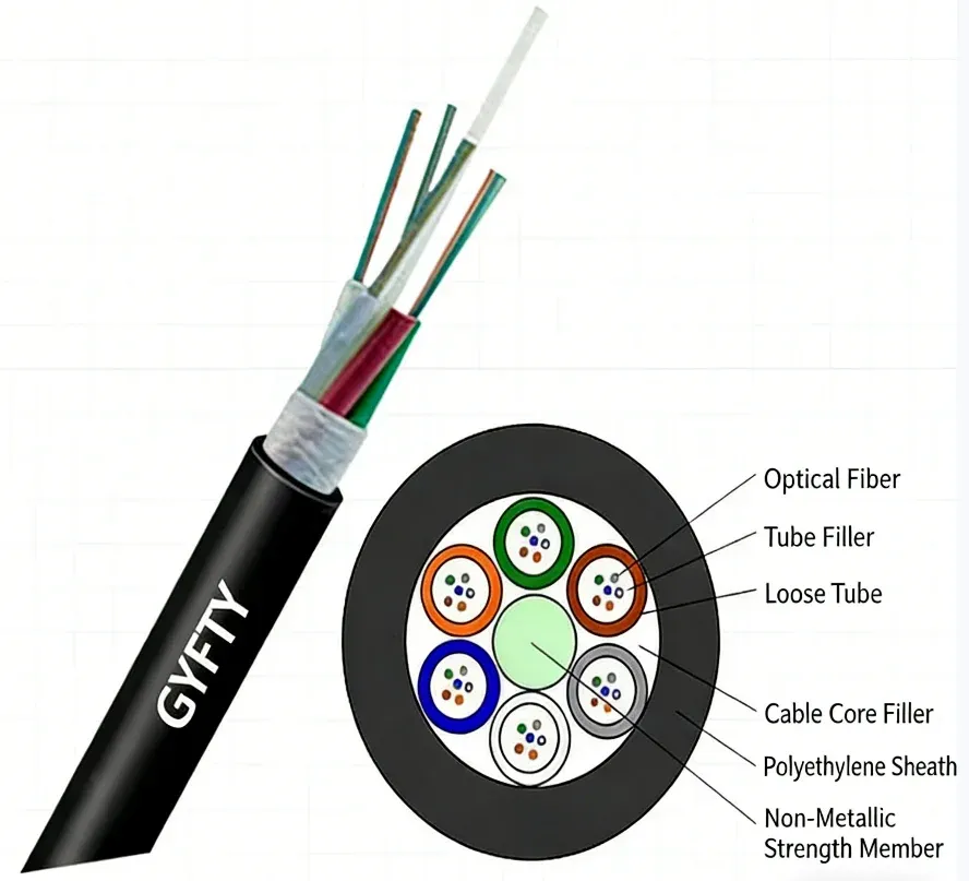 24Core GYFTY Outdoor Cable Water Blocking UV Resistant for Telecommunication Network