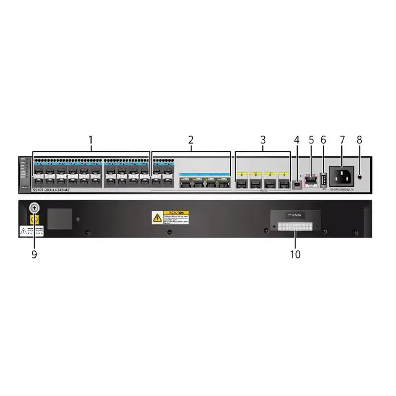 HW S5701-28X-LI-24S-AC 02357676 20 dual-purpose 10/100/1000 and SFP,4 10 Gig SFP+ ethernet