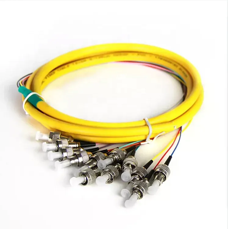 Fiber Optic Bundle Pigtails FCUPC Connector 12 Color 0.9mm SM FTTH Pigtail
