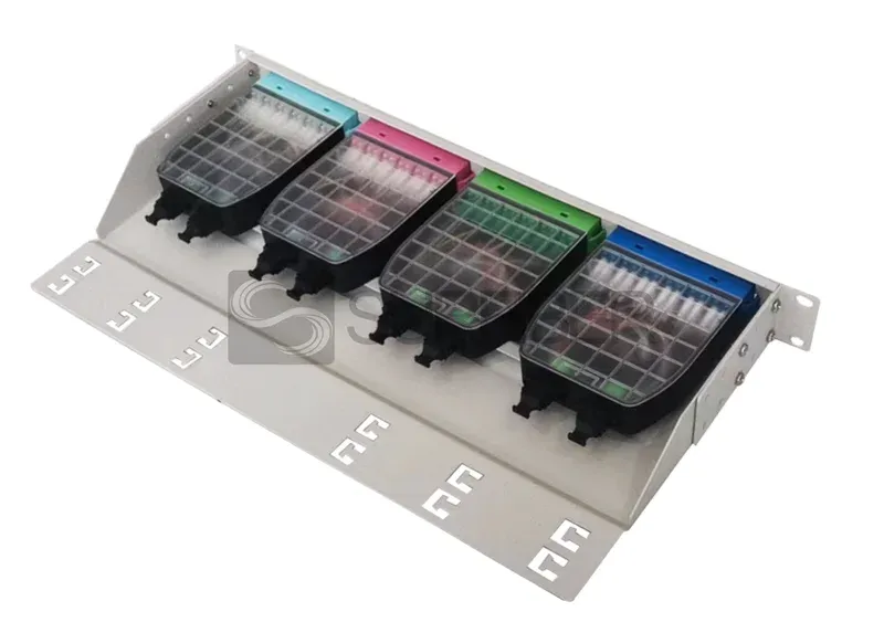 High Density 96cores SC/UPC Fiber Optic Patch Panel Fixed Type Cable Management Holes 4G W