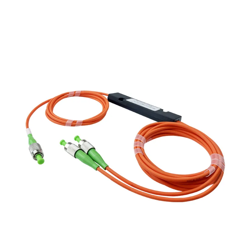 FC/APC 1x2 Multimode Fiber Optic Splitter - Telecom-Grade ABS Fused Biconical Taper 1:2 Op