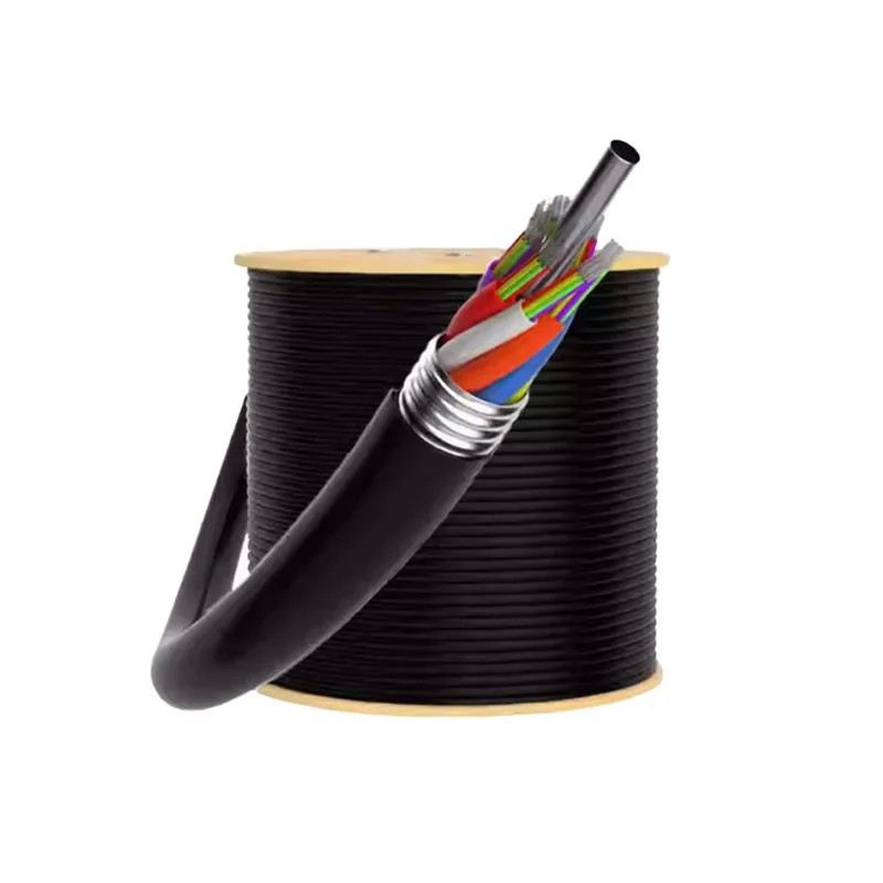 Outdoor Single-Mode Copper Conductor Fiber Optic Cable 12/24/48/144/288 Core Armored Gyta/
