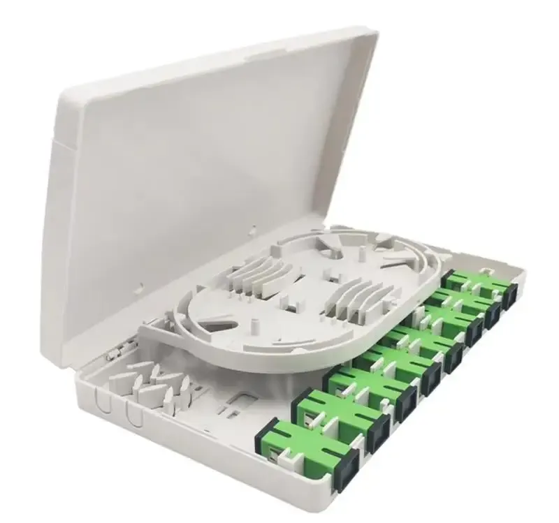 8-Core Fiber Optic Terminal Box with 8 SC/APC Adapter Ports for FTTH Use for Enterprise Wi