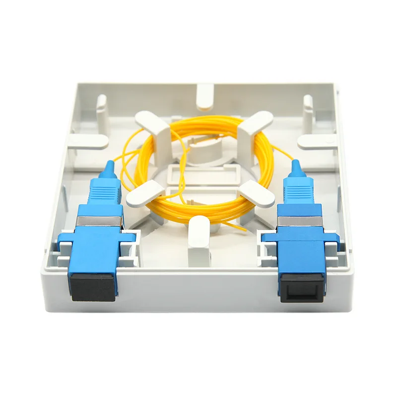OEM FTTH 86-Type Leather Cable Fiber Optic Panel Dual Port SC Network Docking Box 4G Deskt