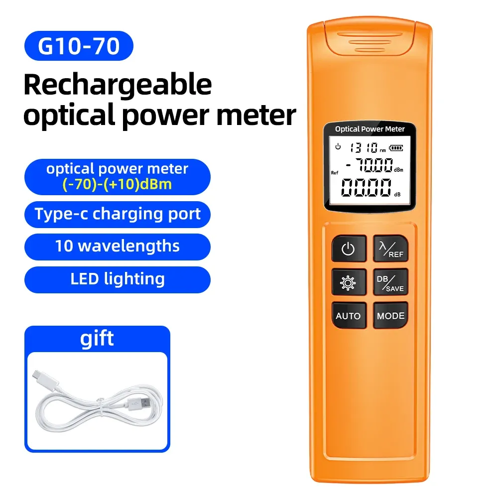 10wavelngth G10 Handheld Mini Power Meter Fiber Optic Portable Smart Opm Ftth Network Rechargeable Optical Power Meter Opm Meter-boxintelecom