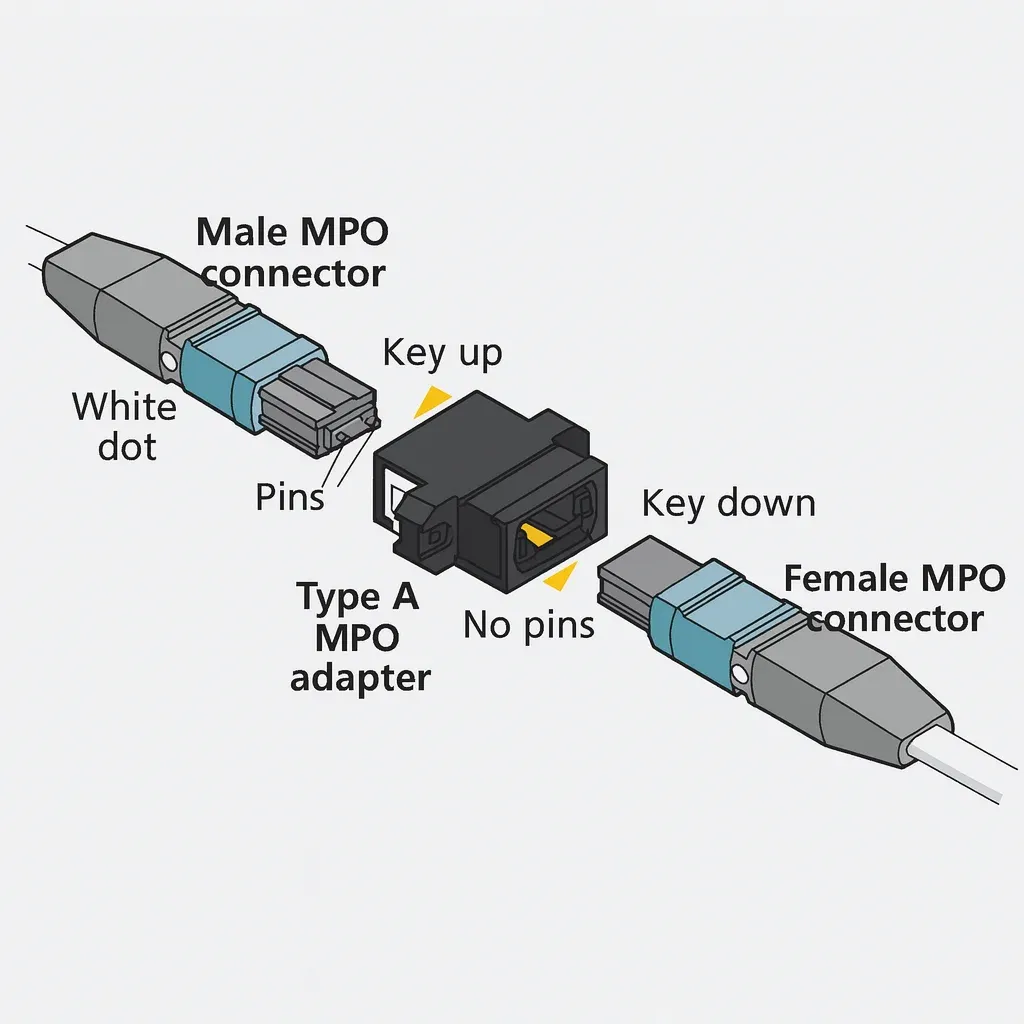 High-Performance MPO/MTP Patch Cord 8 Core OS2 Singlemode G657A1 Fiber LSZH Low Loss IL0.3