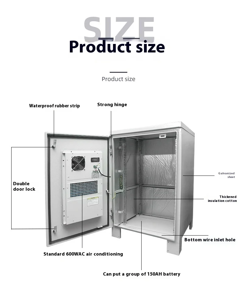 Commercial Industrial IP55 Stainless Steel Outdoor Cabinet Intelligent Constant Temperature Network Battery Metal Aluminum