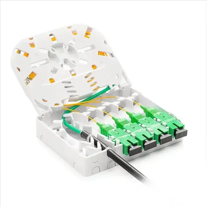 4-Core Fiber Optic Terminal Box POE Network Compatible Used with 2-Port SC & APC Connector
