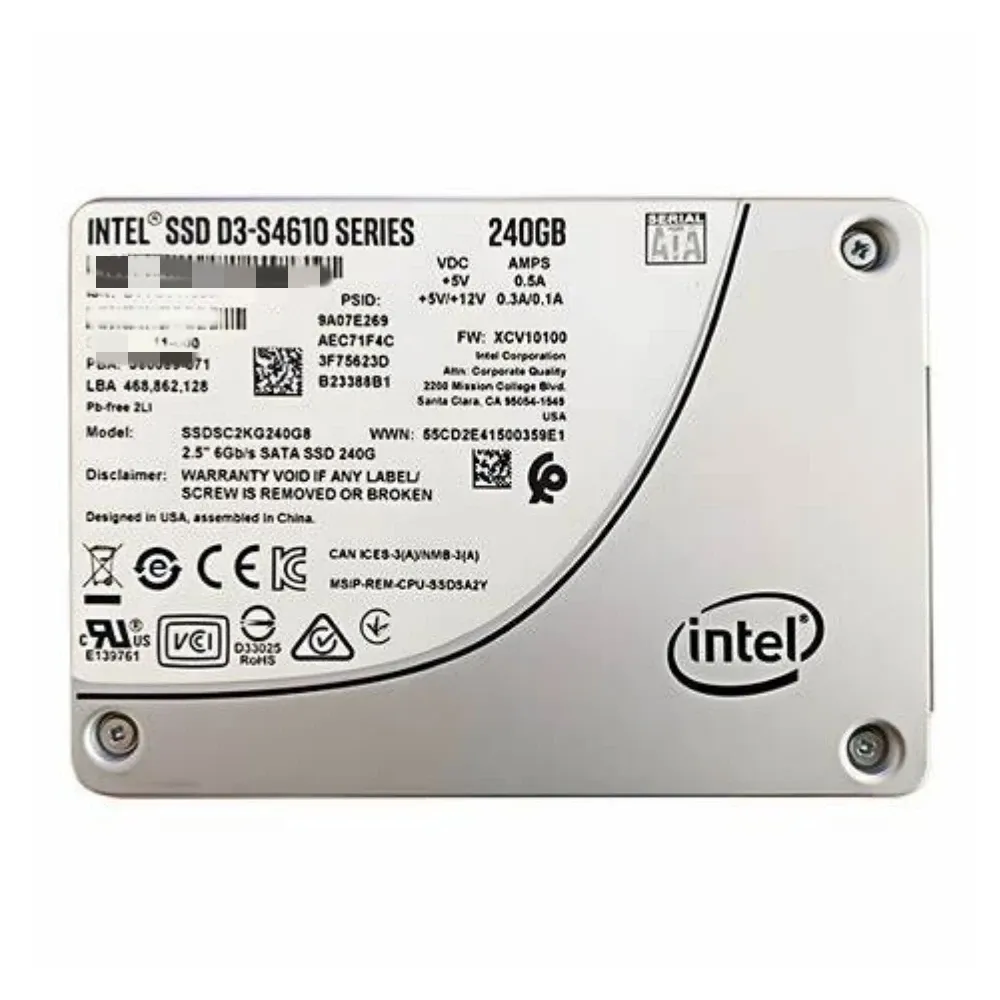 Intel SSD D3-S4610 Series 240GB SATA 6Gb/s 2.5-Inch SFF Enterprise Hard Drive Brand New fo