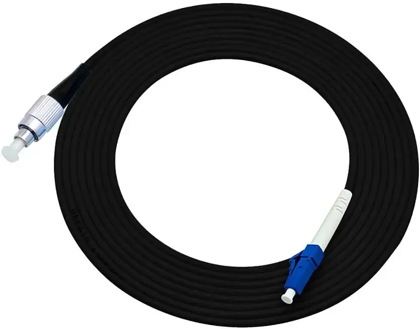 Outdoor Simplex 9/125 SM Fiber Optic Cable Jumper 100ft 30m LC-LC Optical Patch Cord Singl