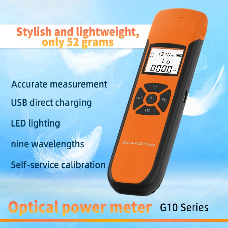 GUANGYAN G10 Mini Fiber Optic Tools Rechargeable OPM FTTX Charge Handle Optical Power Meter SC/FC/ST Self-service Calibration-boxintelecom