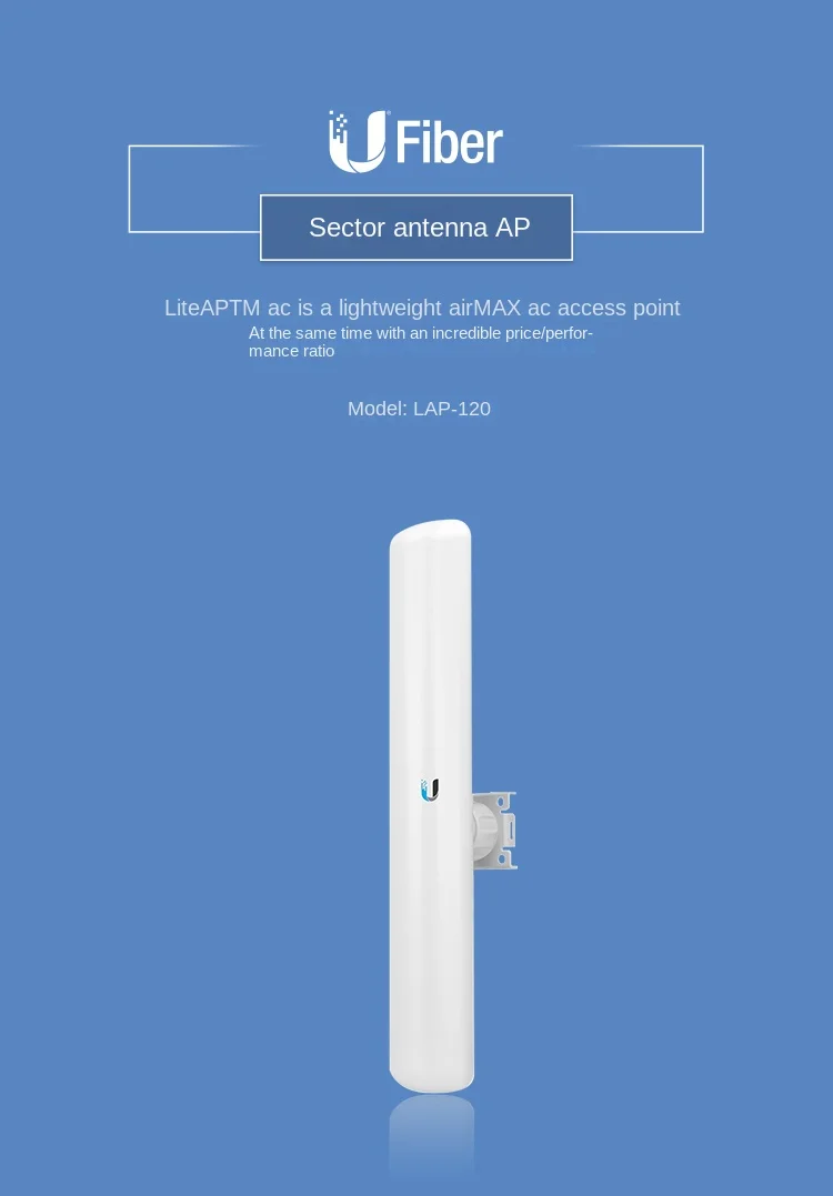 UBNT LiteBeam LAP-120 TDMA Gigabit Dual-Band 5GHz Wireless Bridge AP with 2 Antennas DC 5V Powered