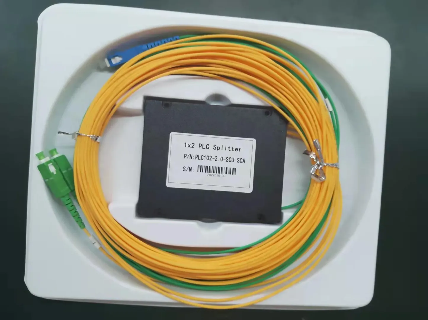 Fiber Optical PLC Splitters 1*2 Way ABS Box SC/UPC Fiber Optic Splitter FTTH GPON EPON