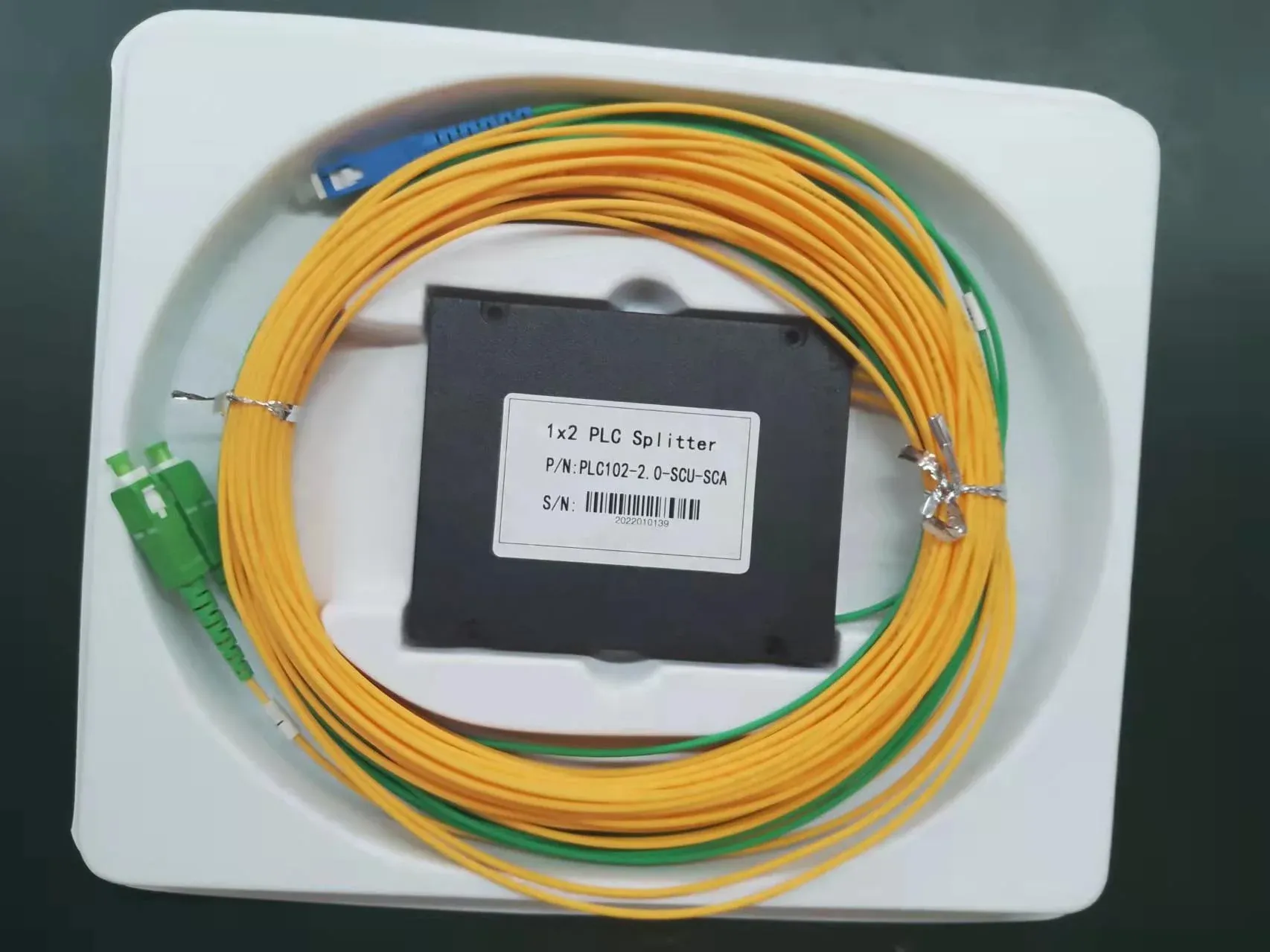 Fiber Optical PLC Splitters 1*2 Way ABS Box SC/UPC Fiber Optic Splitter FTTH GPON EPON