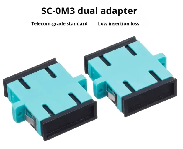 High Quality SC OM3 Fiber Optic Adapter Dual Fiber Coupler with Flange Plate for FTTH 4G T