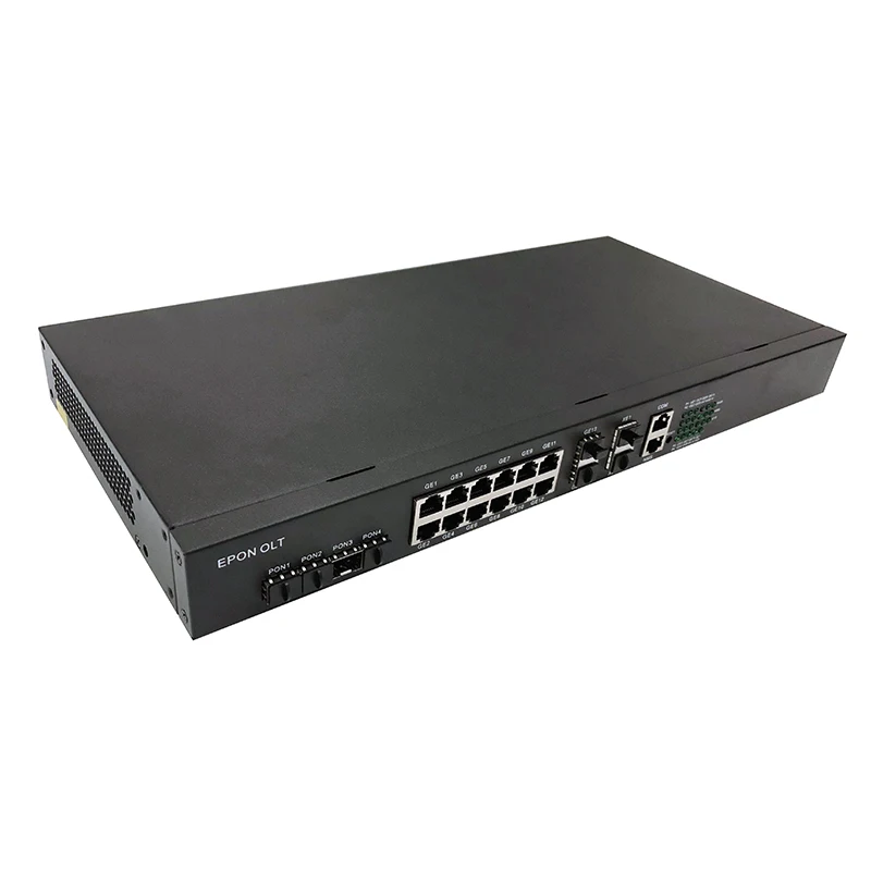 ZC-P1004E OLT 1U Height 4-Port EPON OLT 12*GE(RJ-45)+2*GE(SFP)+2*10GE(SFP+) Uplink Port-boxintelecom