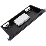 LGX 19\" Loaded Patch Panel Rack Mount Enclosure 1U Fiber Optic Box 2pcs Splice Trays 48 F