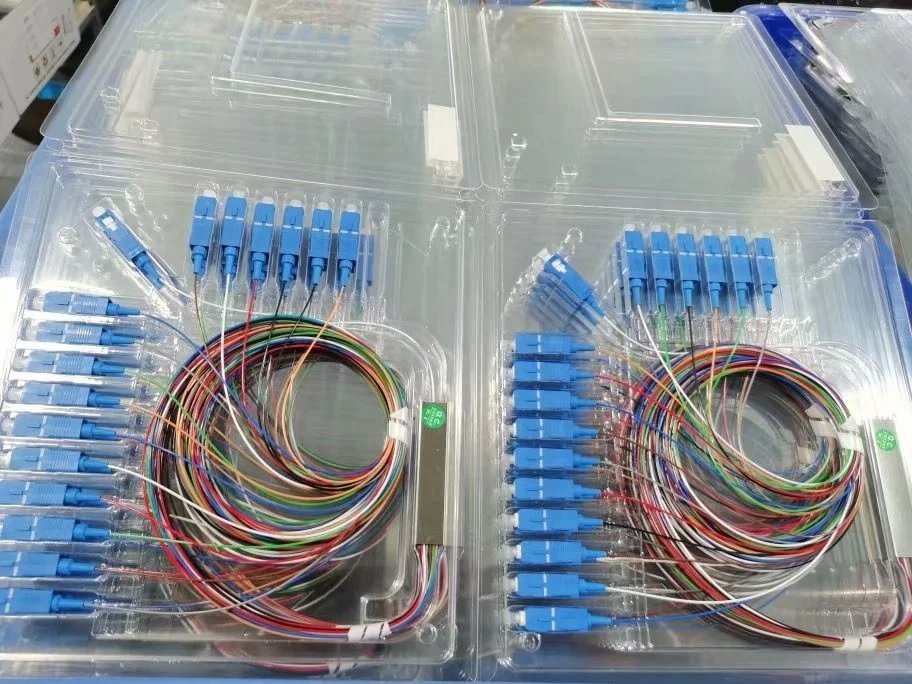 Ftth Optical Fiber Splitter Plc1x2 1x4 1x8  1 X 16 SC APC Singlemode Mini 0.9mm Fiber Optic PLC Splitter-boxintelecom